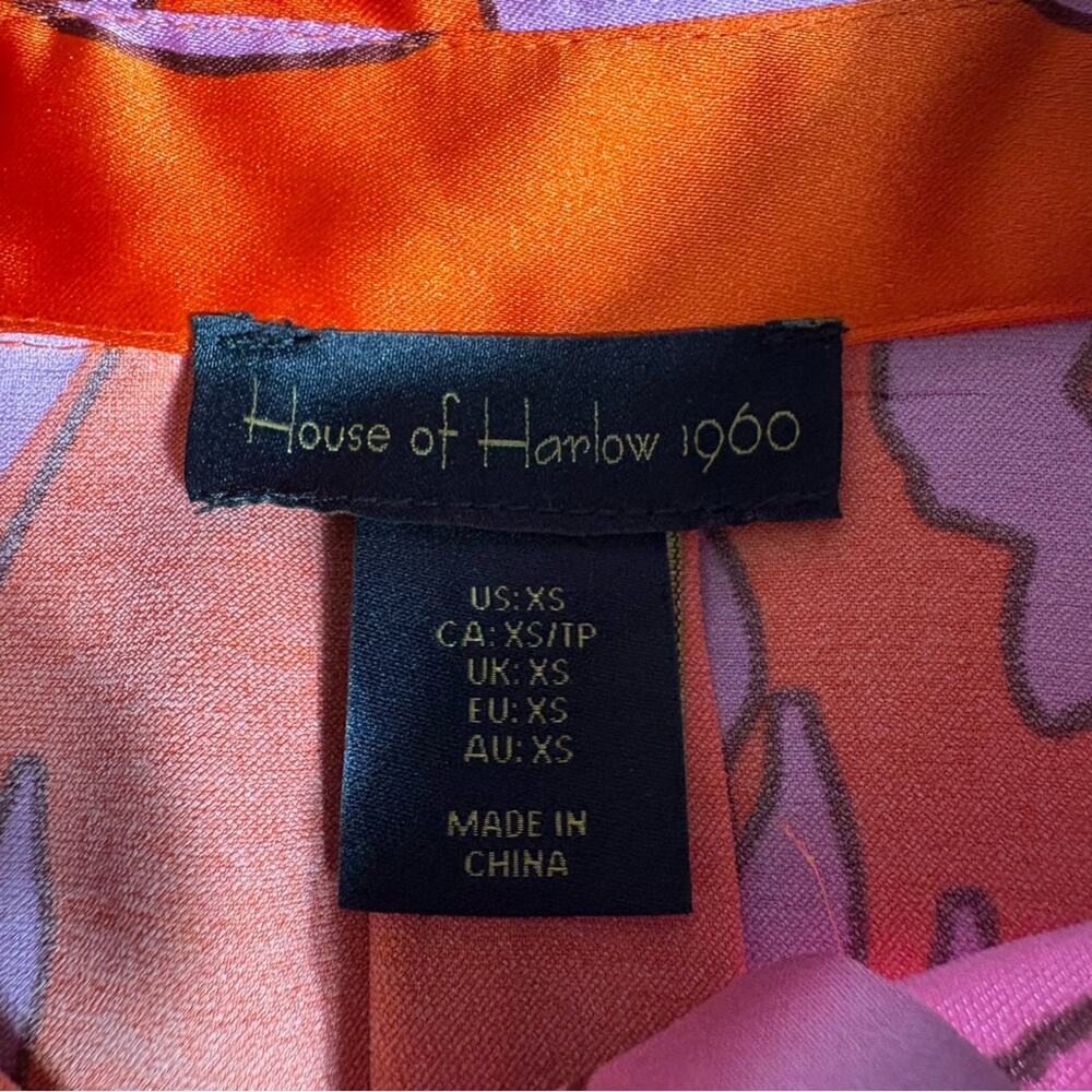House of Harlow 1960 Floral Long Sleeve Button Down Size XS - Picture 6 of 7